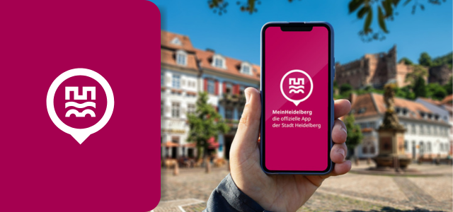 Screenshot-Ansicht der MeinHeidelberg-App; zu sehen sind die einzelnen Funktionen