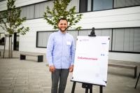 Kevin Keiner vom Team „OnkoMovement“ (abwesend: Bastian Münch, Maurice Nicolai) (Foto: Dittmer) Kevin Keiner vom Team "OnkoMovement"