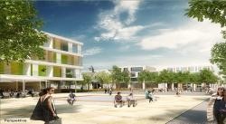 Visualisierung für den Freiburger Platz, der als zentraler Quartierseingang dienen soll. (Hähnig/Gemmecke) Visualisierung für den Freiburger Platz, der als zentraler Quartierseingang dienen soll. (Hähnig/Gemmecke)