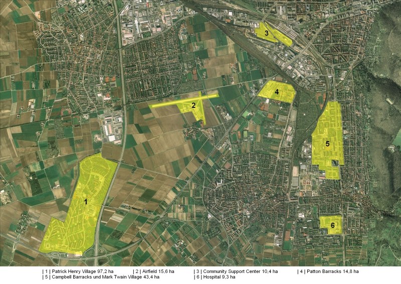 Konversionsflächen Überblick (Grafik: Stadt Heidelberg)