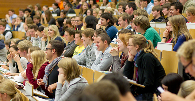 Students sitting in auditory. 