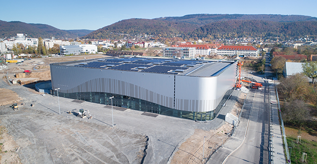 Blick aus der Vogelperspektive auf den SNP dome. (Foto: Buck) Blick aus der Vogelperspektive auf den SNP dome.