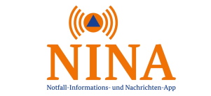 Bevölkerungsschutzwarnung offizielles Logo für Bevölkerungsschutzwarnungen mit Schriftzug NINA