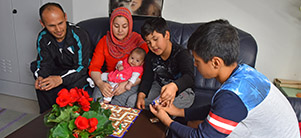 Familie in der Flüchtlingsunterkunft in der Hardtstraße in Kirchheim