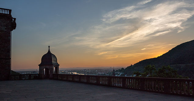 Aussichtsplattform auf dem Heidelberger Schloss.