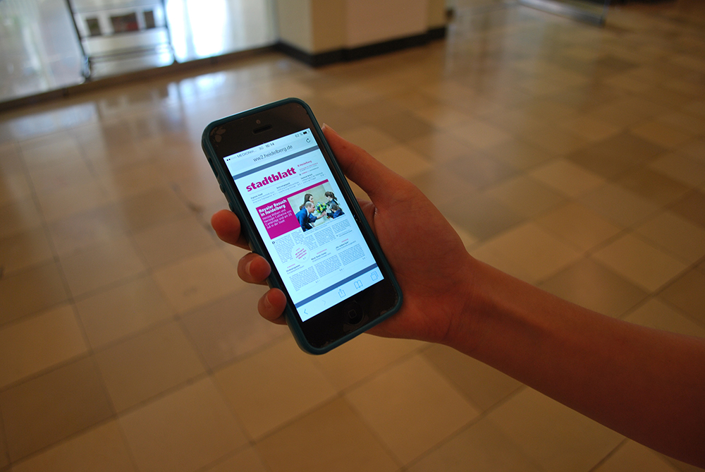 Das stadtblatt gibt es jetzt als mobiles Flipbook fürs Smartphone (Foto: Stadt Heidelberg)